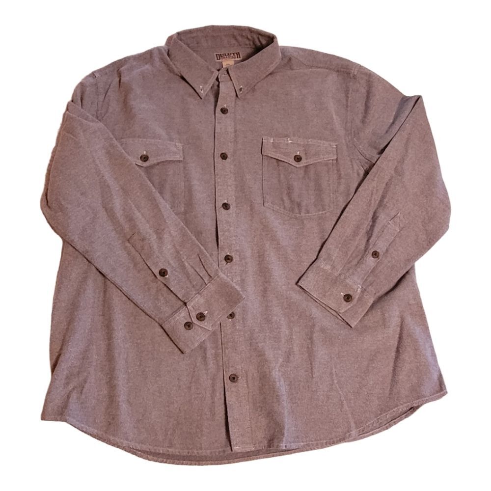 Duluth Trading Co Big and Tall Button Down Shirt Gray Men’s - Size 2XL